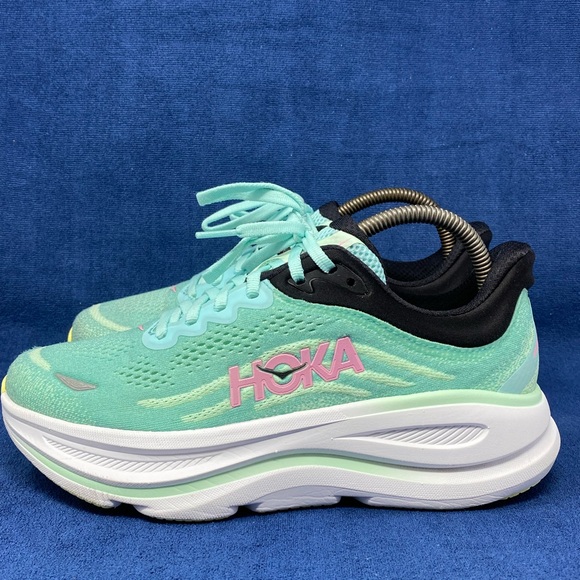 Hoka One One Bondi 9 Mint Green Women's Running Shoes Size 8 D Wide EXCELLENT - Picture 8 of 11